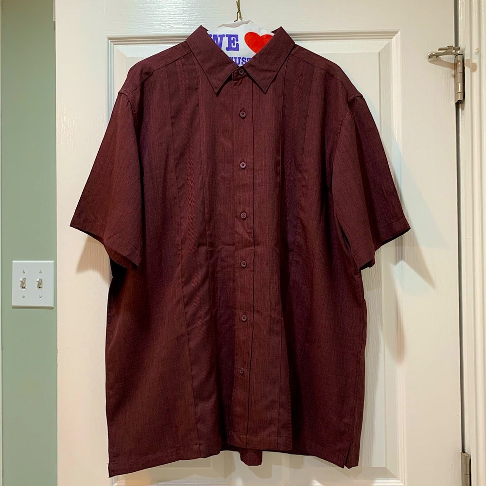 Men’s size XL George burgundy button down shirt